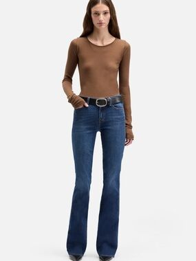 7 For All Mankind Kimmie Bootcut Jeans Size 24 Dark Wash Stretch Denim Western